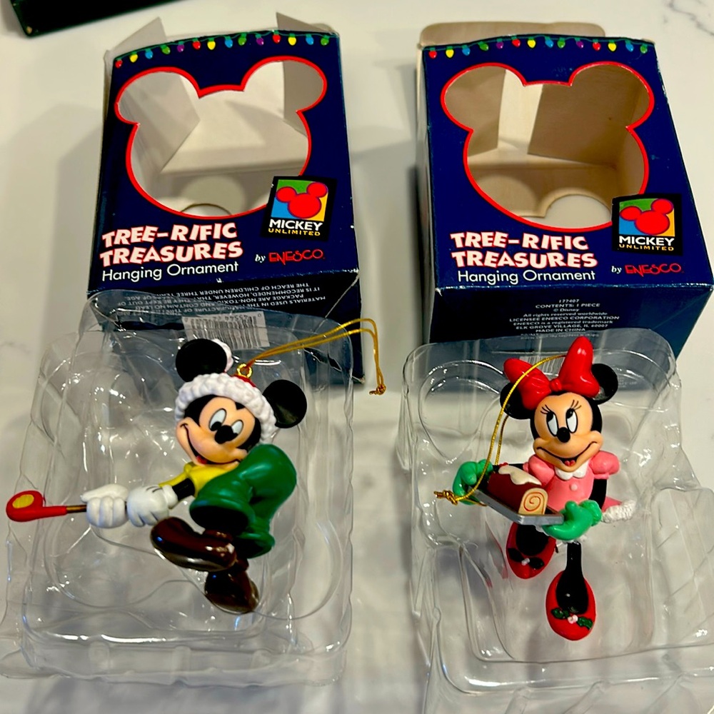 Minnie and Mickey Mouse Christmas ornaments
